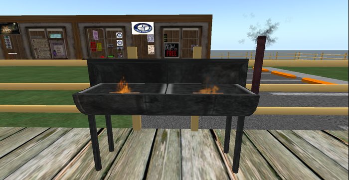 BBQ Barrel w/ smoke/fire
