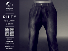 not so bad . mesh . RILEY flare denim pants . black