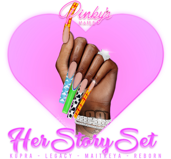 !! Pinky's Nails !! Her Story Set ' Coffin