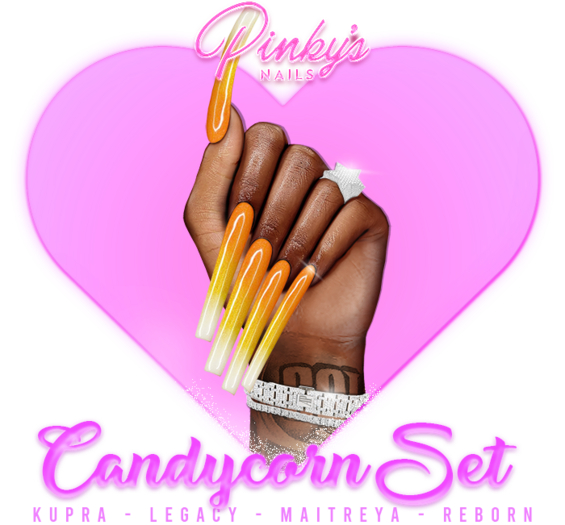 !! Pinky's Nails !! Candycorn Set ' Coffin