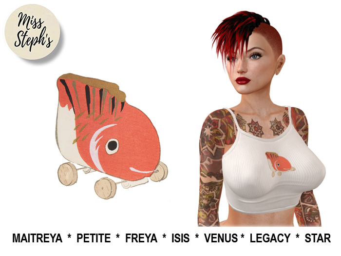 Tank Top - Cute Fish on Wheels
