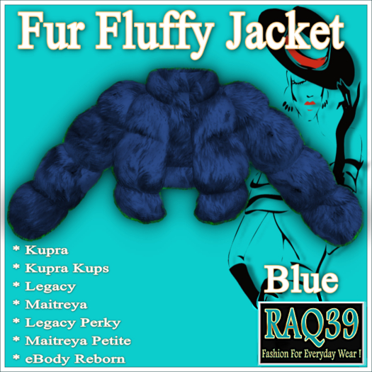 [R39] Fur Fluffy Jacket-Blue