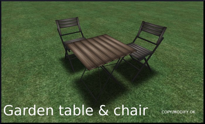 Garden table & chair