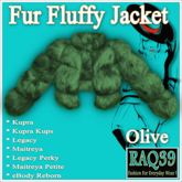 [R39] Fur Fluffy Jacket-Olive