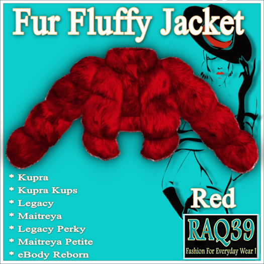 [R39] Fur Fluffy Jacket-Red