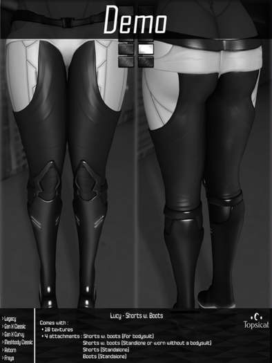 [DEMO] [Topsicat] Lucy - Shorts w. Boots  (Unpacker)