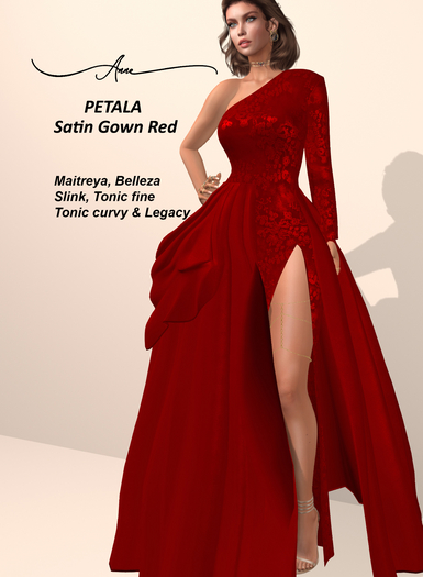 *AS* PETALA GOWN RED