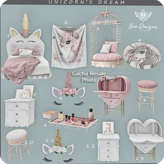 01 Bee Designs Unicorns Dream RARE