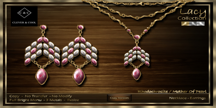 C&C - Lacy Collection  (Rhodochrosite / Mother Of Pearl) TRANS