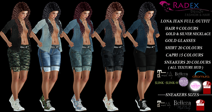 RADEX Mesh LoNa All Colours Jean Full Outfit