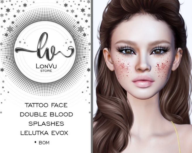 ::LonVu::Tattoo face Double blood splashes