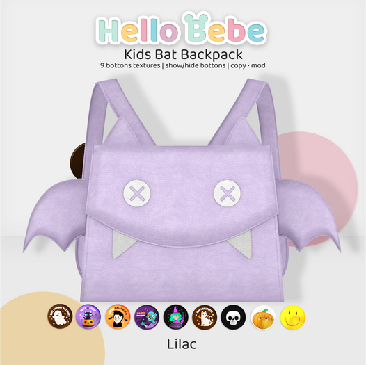 Hello Bebe - Kids Bat Backpack Lilac