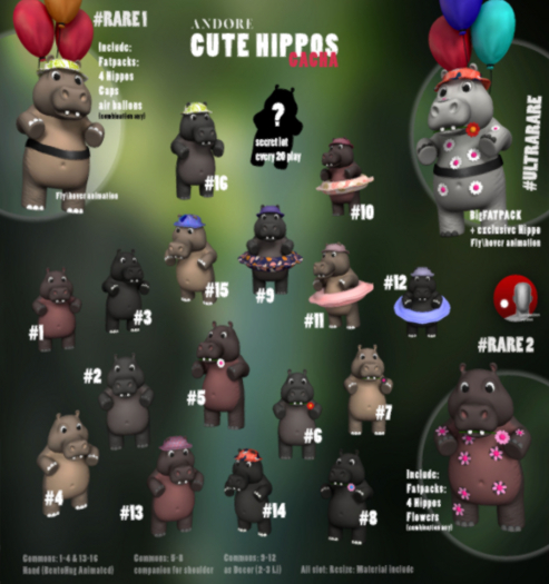:ANDORE: -gacha- Cute Hippos #9 RezMe