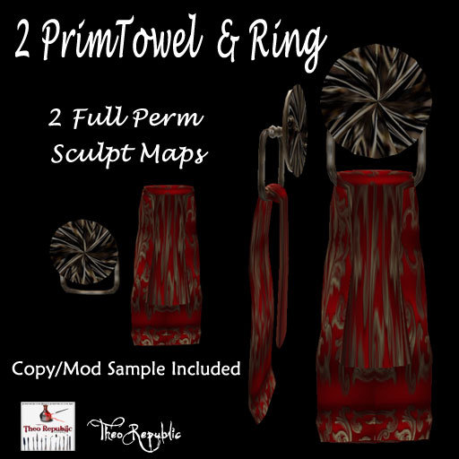TR 2 Prim Towel Ring & Towel Sculpt Maps 