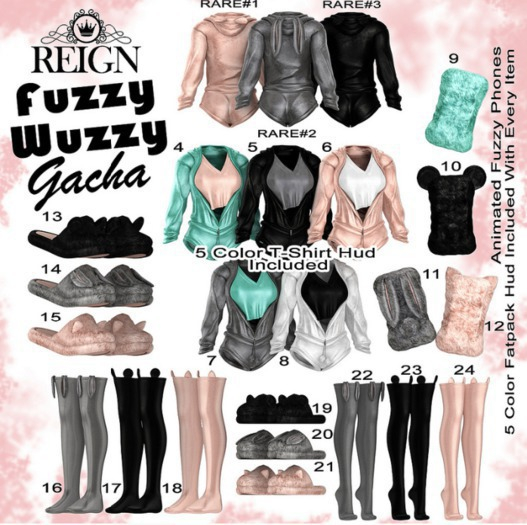 REIGN.- FUZZY WUZZY SET- BLACK (MAITREYA)- #5