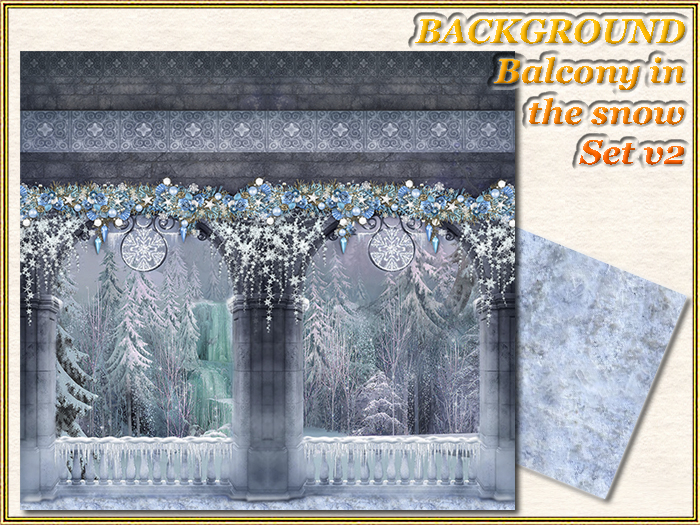 BACKGROUND - Balcony in the snow - Set v2 Texture (Full perm)