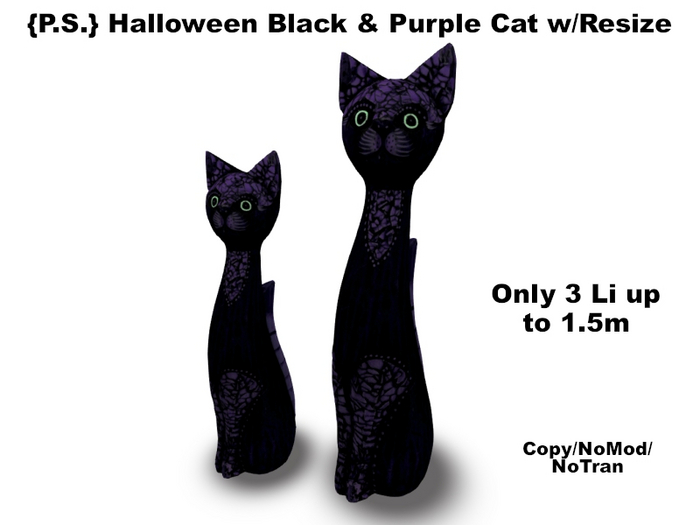 {P.S.} Halloween Black & Purple Cat (w/Resize)