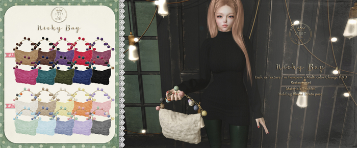 ::C'est la vie !:: Nicky Bag (DEMO) / Each 10Colors / 10Pompom + Multi color Changing