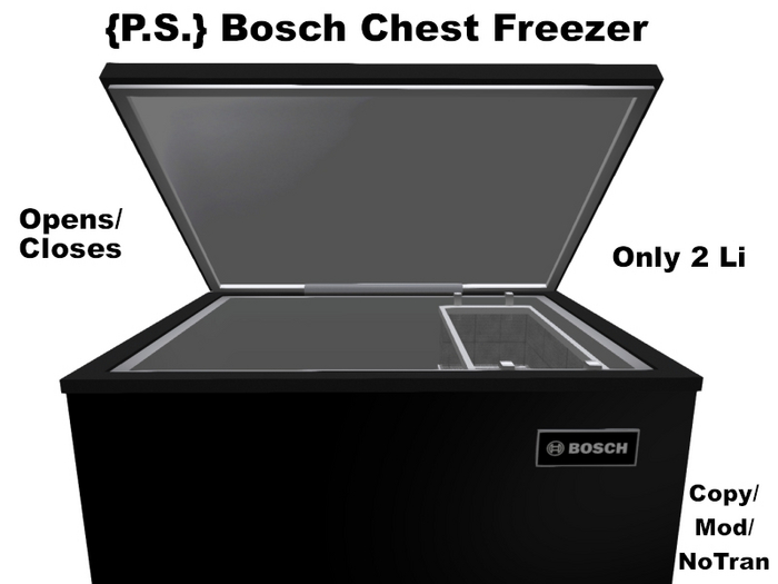 Second Life Marketplace {P.S.} Bosch Chest Freezer Black