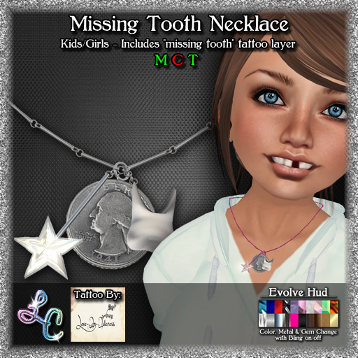 Second Life Marketplace *LC* E (KIDS) Missing Tooth Necklace (girls