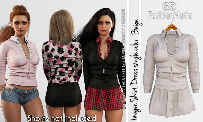 Imogen Dress Beige Colors - Maitreya Lara, Lara Petite, Kupra , Legacy, Reborn - FashionNatic