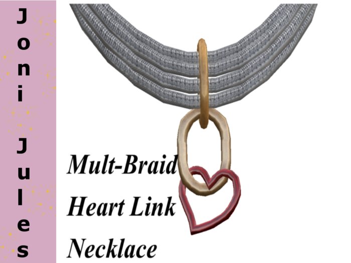 Multi Braid Necklace with heart 