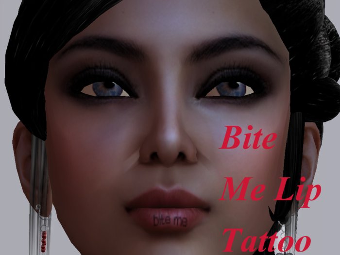 Bite Me Lip Tattoo 