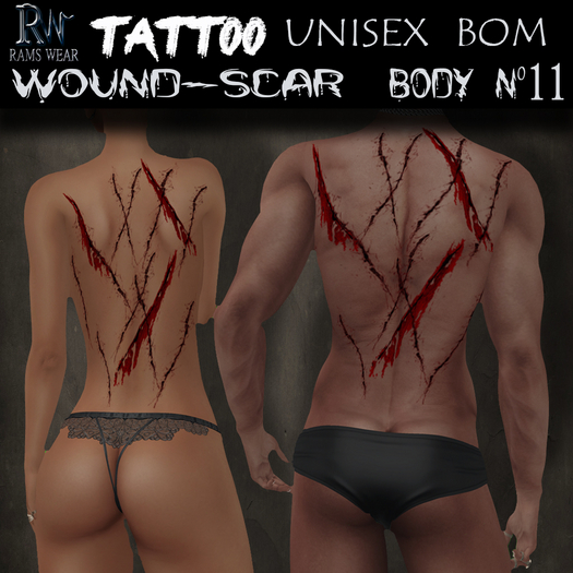 RAMS WEAR--Tattoo-Wound Scar Body-11-[add&click]