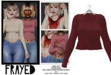 Frayed - Casey Sweater - Burgundy