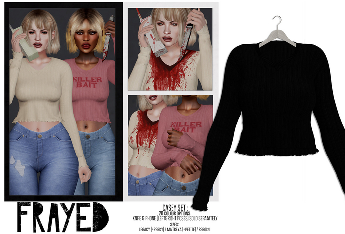 Frayed - Casey Sweater - Black