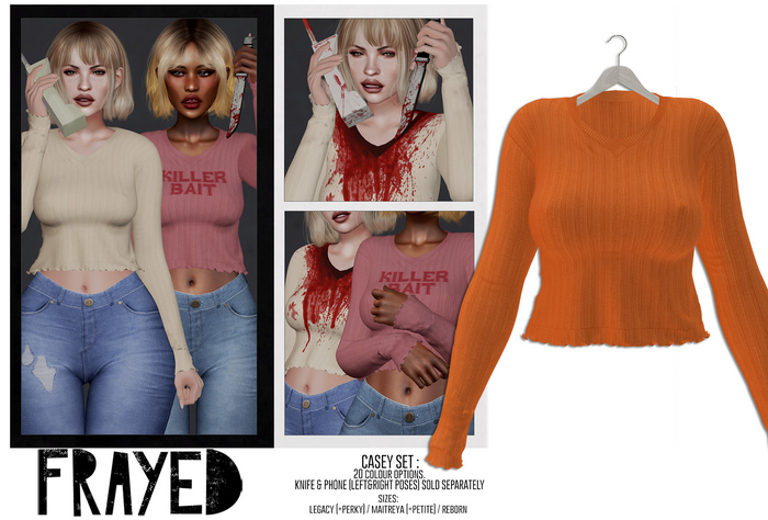 Frayed - Casey Sweater - Orange