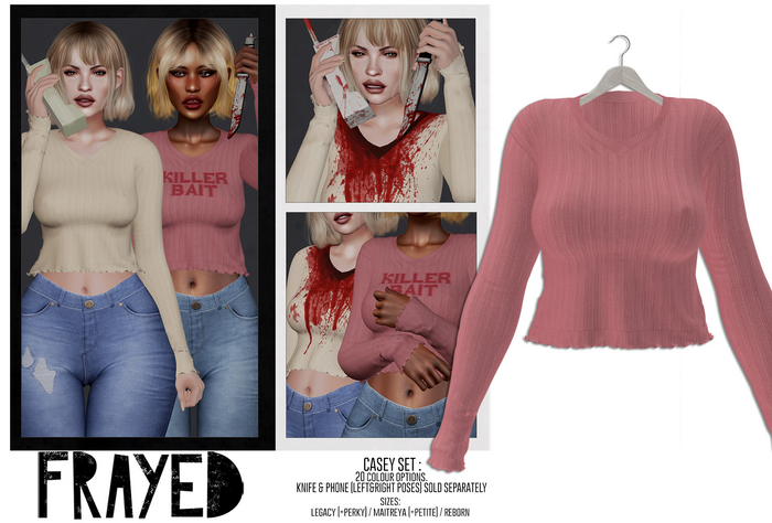 Frayed - Casey Sweater - Rose