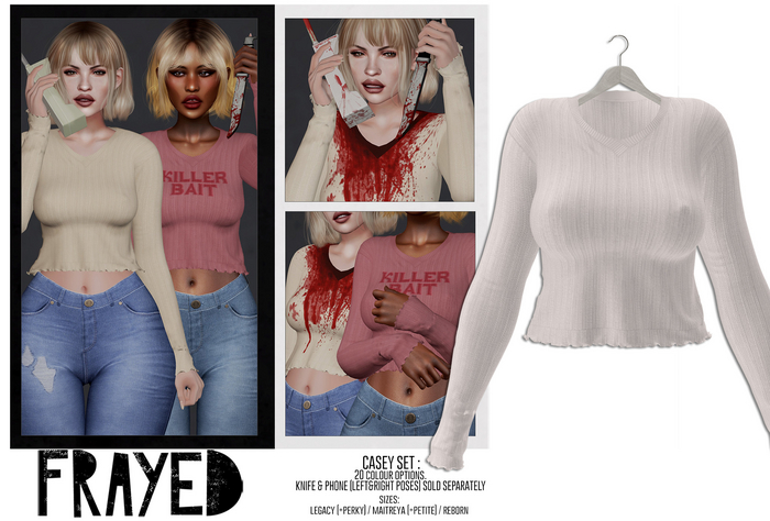 Frayed - Casey Sweater - White