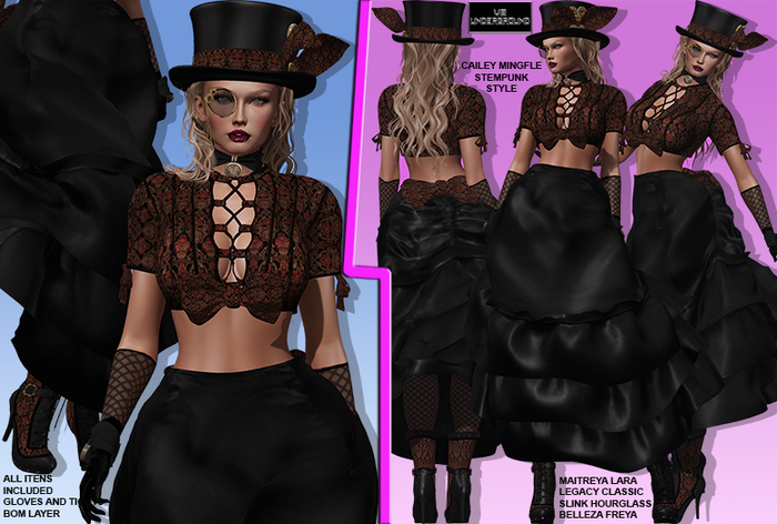 **DEMO**CAILEY MINGFLE STEAMPUNK STYLE COMPLET OUTFIT**