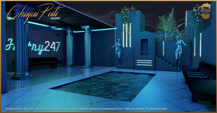 Chiqui Puti Aqua Backdrop - The Bearded Guy