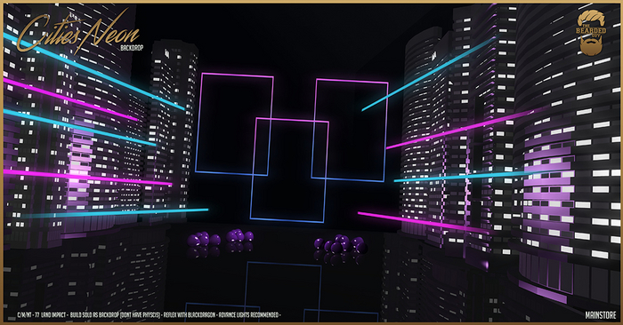 Cities Neon Backdrop - The Bearded Guy