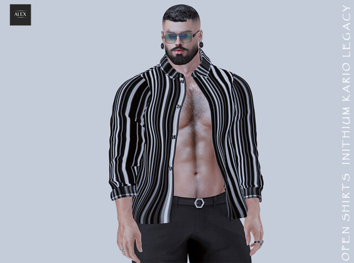 ::.ALEX.::INITHIUM KARIO/LEGACY OPEN SHIRTS BLACK 
