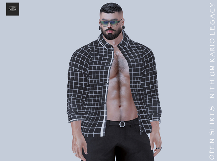  ::.ALEX.::INITHIUM KARIO/LEGACY OPEN SHIRTS BLACK