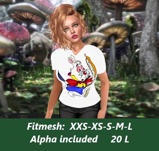 White Rabbit-Ladies V-neck T-shirt