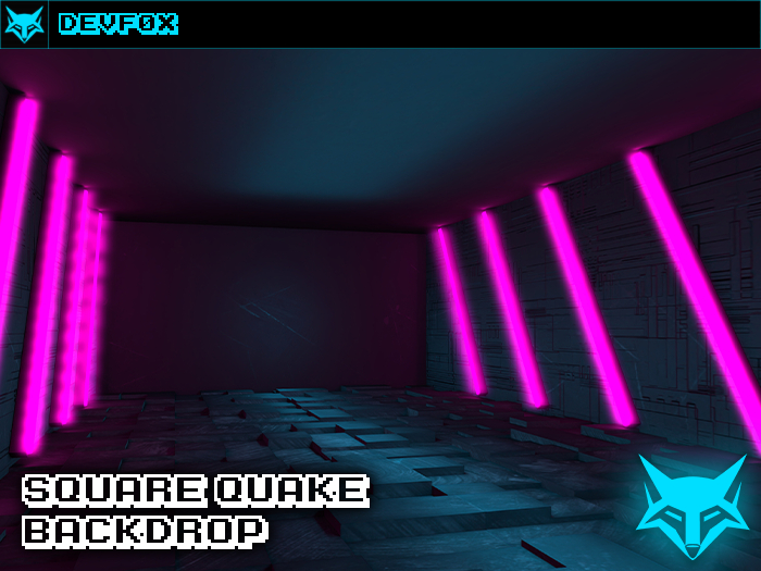 [devFOX] Square Quake Backdrop (Teal / Fuchsia)