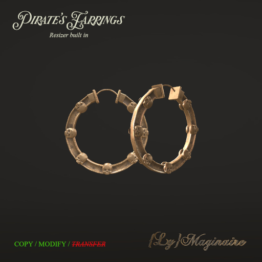 {Ly}Maginaire~DEMO Pirate's earrings Package (ADD)