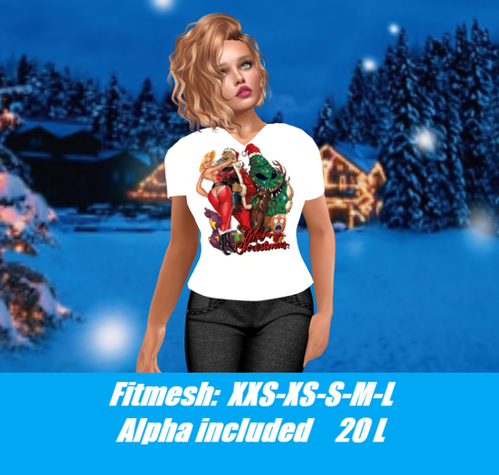 Santa-Ladies V-neck T-shirt