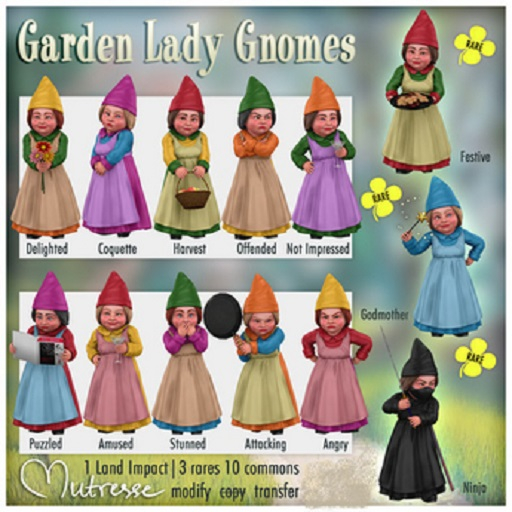 Mutresse - Festive - Garden Lady Gnomes - RARE