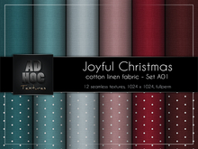 AD HOC - JOYFUL CHRISTMAS - Set A01 - Cotton Linen Fabric (solids & little dots)