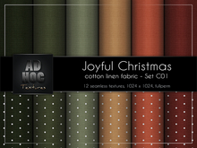 AD HOC - JOYFUL CHRISTMAS - Set C01 - Cotton Linen Fabric (solids & little dots)