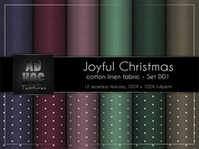 AD HOC - JOYFUL CHRISTMAS - Set D01 - Cotton Linen Fabric (solids & little dots)