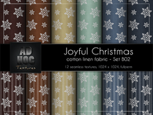 AD HOC - JOYFUL CHRISTMAS - Set B02 - Baumwolle Leinen Stoff (Schneeflocken Sterne & Streifen)