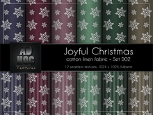 AD HOC - JOYFUL CHRISTMAS - Set D02 - Cotton Linen Fabric (snowflake stars & stripes)