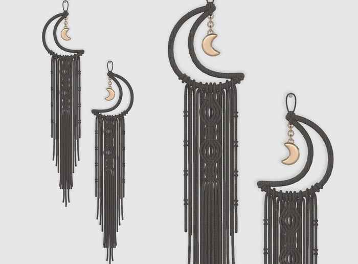 Dahlia - Occult - Half Moon Macrame - Coal 