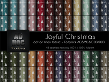 AD HOC - JOYFUL CHRISTMAS - Fatpack A03-B03-C03-D03 - Cotton Linen Fabric (christmas tree & stripes)